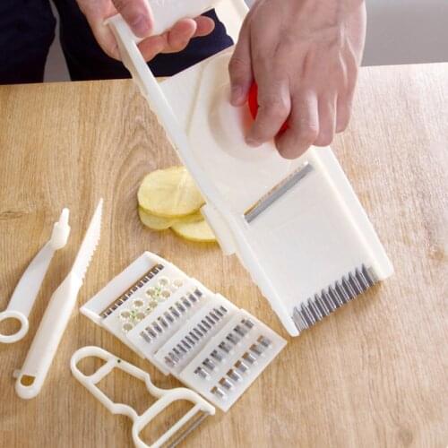 7pcs Use Mandoline Vegetables Cutter Shredders Stainless Steel Slicer Onion Potato Cutter Carrot Grater kitchen Tools