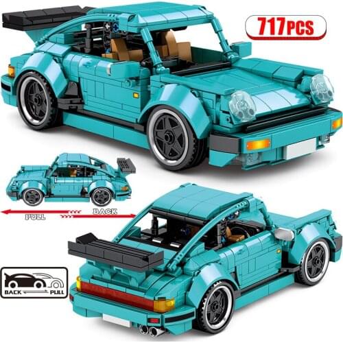 717PCS City Sports Vehicle Model Building Block High-tech Pull Back Racing Car MOC Bricks Education Boy Toys For Children Gifts