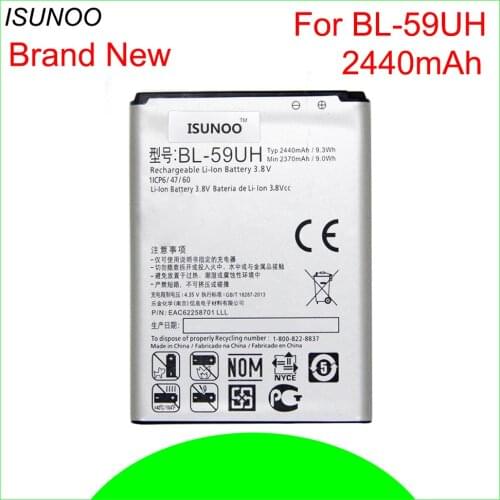 ISUNOO 2440mAh BL-59UH Battery For LG G2 Mini D620 D620R LS885 D618 Replacement Li-ion Battery