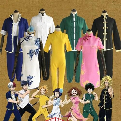 Anime Comic My Hero Academia Cosplay Costumes Midoriya Izuku OCHACO URARAKA Cosplay Costume Suits Clothing Chi Pao ancient