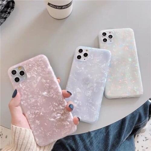Moskado Glitter Dream Conch Shell Phone Case For iPhone 12 Pro Max 11 Pro Max X XR XS Max 7 8 Plus Clear Soft TPU Silicone Cover