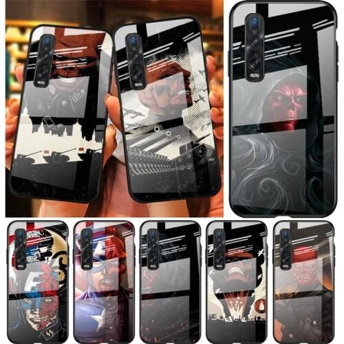 Tempered Glass Cover Captain America villain Red Skull For OPPO A9 2020 A52 Find X2 Lite Realme 7 7i 6 5 Pro C3 XT Phone Case