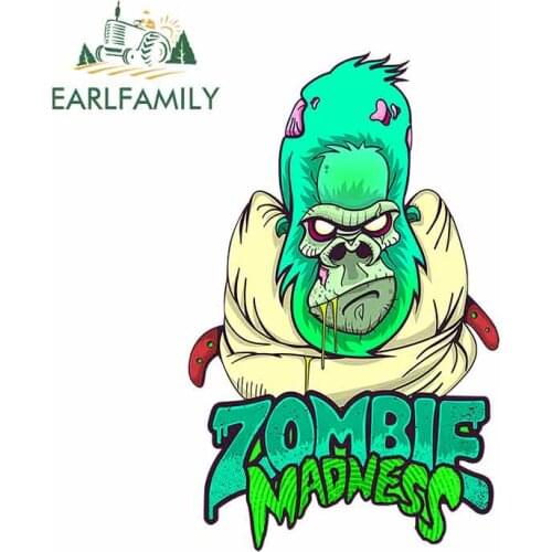 EARLFAMILY 13cm x 8cm For Gorilla Zombif Motorcycle Car Bumper Stickers Waterproof Decal Scratch-Proof Sticker Car Accessories