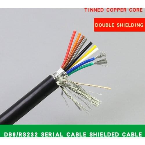 Shielded Line 9 pin DB9 Connecting Wire RS232 Serial Line 9-Core Double Control Cable Copper Wire Multi Cores Flexible Insulated