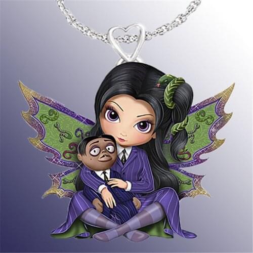 Exquisite Elegant Fashion Beautiful Girl Resin Pendant Necklace Fashion Flower Butterfly Fairy Necklace Personality PRINCESS