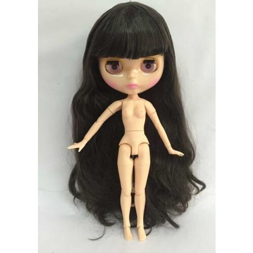 Joint body doll Nude Blyth Doll ,black hair Factory doll, Suitable For DIY Change BJD Toy For Girls