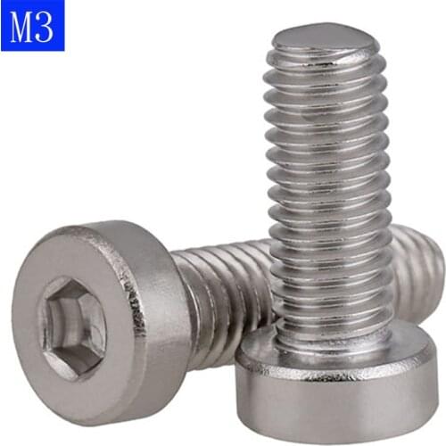 M3 x 0.5 3mm Low Head Allen Bolt Hex Socket Cap Screws A2 -70 304 Stainless Steel DIN 7984