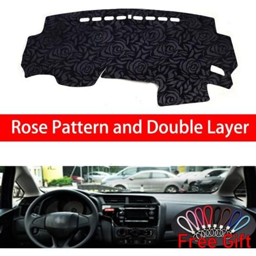Rose Pattern For Honda fit 2014 2015 2016-2018 Dashboard Cover Car Stickers Car Decoration Car Accessories Interior Car Decals