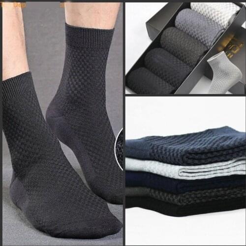 Fashion Comfortable Men Bamboo Fiber Socks Casual Business Anti-Bacterial Deodorant Breatheable Man Long Socks Short Socks