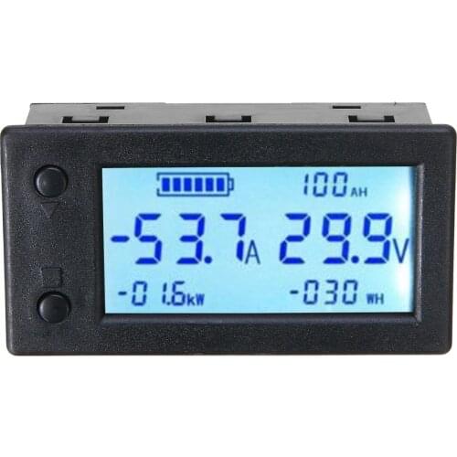 New Digital Hall Coulombmeter DC 300V 50A Voltmeter Ammeter Battery Power Meter Power Capacity Indicator Monitor