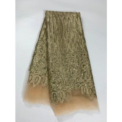 New design SYJ-7247 shinning glitter Embroidered net Lace Fabric Glued Glitter tulle fabric for sexy dress