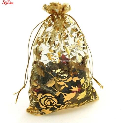Wholesale 50pcs/lot Organza Bags 13x18cm Wedding Decoration Christmas candy Gift Bag Jewelry Packaging Bags & Pouches 5z