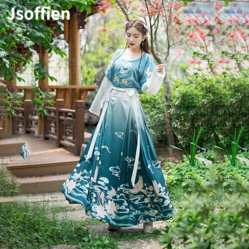 Original Traditional Woman Hanfu Folk Dance Costume Women Traditional Han Dynasty Princess Elegance Tang Dynasty Dance Wear
