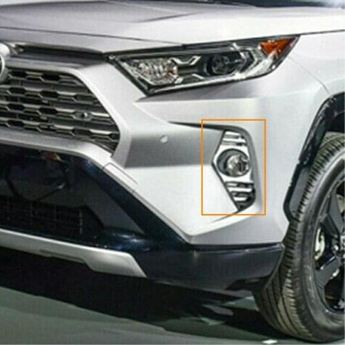 Front Fog Light Lamp Cover Trim For 2019 2020 Toyota RAV4 LE XLE Limited Hybrid