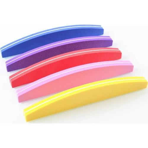 1pcs Sponge Sandpaper Nail Files For Manicure Nail Buffer Block 100/180 Grit Nail Sanding Foam Colorful Polishing Grinding Tool