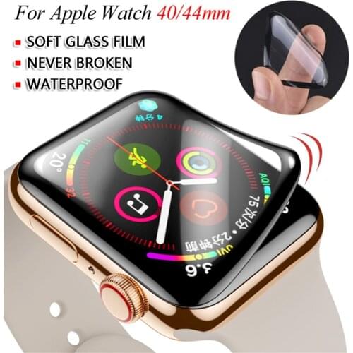 3PCS Full Cover Soft Glass for iWatch 40mm 44mm 3D Curved Flexible Film Anti-Scratch For Apple Watch Series 6 5 4 SE
