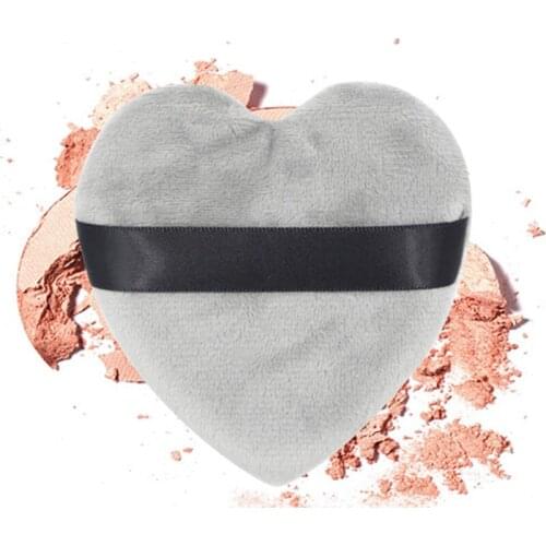 Practical Multifunctional Makeup Tool Sponges Soft Face Large Powder Puffs Cotton Velour Love Shape With Strap Makeup Puff