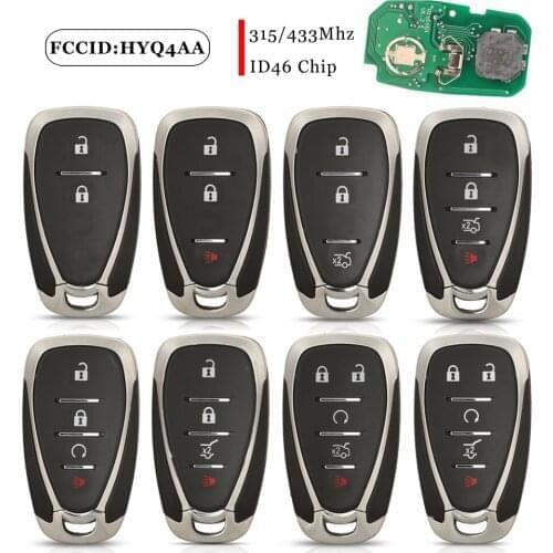 Jingyuqin Remote Car Key HYQ4AA/HYQ4EA 315/433Mhz ID46 Chip For Chevrolet Blazer Traverse Camaro Cruze Malibu Equinox Spark Trax