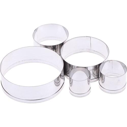 5Pcs/Set Stainless Steel Round Polymer Clay Cutter Molds Diy Pottery Ceramic Cutting Mould Diy Tools