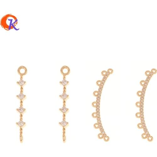 Cordial Design 50Pcs Jewelry Accessories/Earrings Connectors/CZ Rhinestone Charms/Hand Made/DIY Jewelry Making/Earring Findings