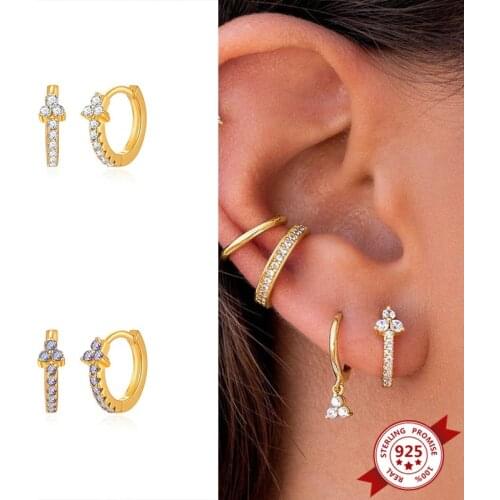 925 Silver Ear Buckle Tiny Hoop Earrings For Women Simple Lovely Girls Huggies Small Hoops Earrings Classic Charming Earrings