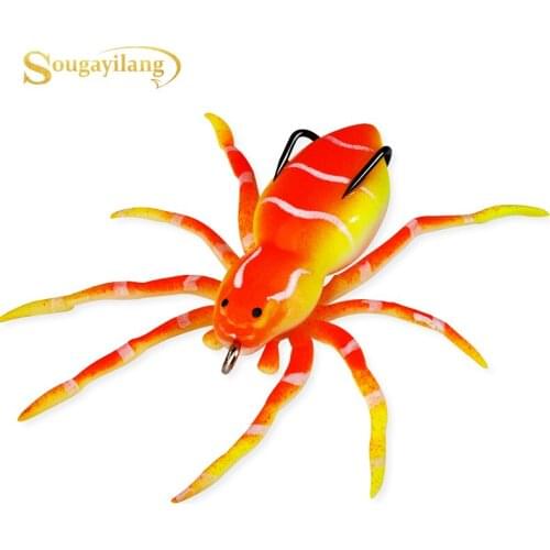 Sougayilang 1pc Spider Fishing Lure Realistic Spider Bait Artificial Fishing Soft Lure Silicone Phantom for Freshwater Saltwater