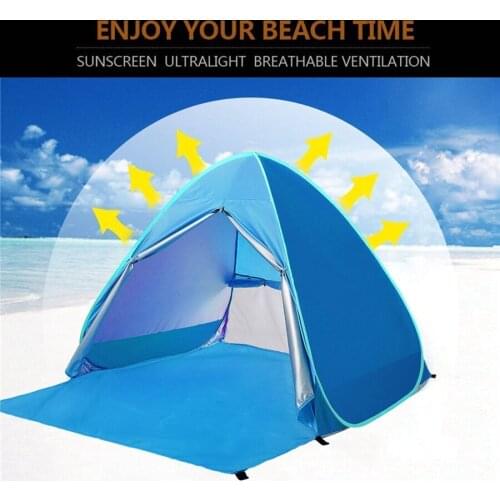 Outdoor Automatic Camping Tent 2-3 Person Beach Tent For Fishing Camping Instant Pop Up UV Protection Sunshelter Tent