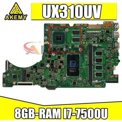 UX310UV Laptop motherboard for ASUS UX410UQK (14 inch) UX410U UX310U original mainboard 8GB-RAM I7-7500U GT940MX-2GB