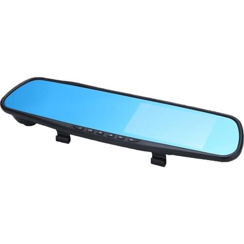4.3 Inch Front Rear Dual Lens Driving Recorder Rear-view Mirrorr Video 1080P
