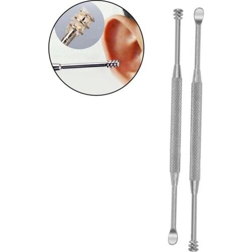 Stainless Steel 360 Degree Rotating Ear Spoon Earpick Digging Cleaning Tools
