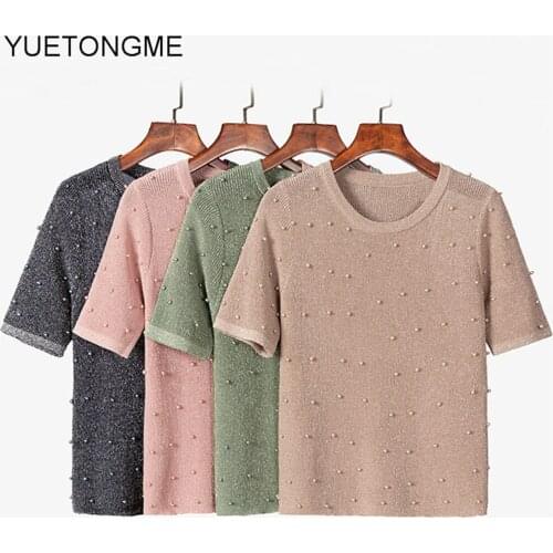 YUETONGME Women's Knitted T-shirts