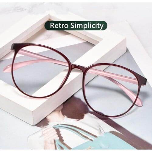 Round Frame Glasses Frame Women Ultralight Retro Big Frame Full Frame Glasses Transparent Glasses Frame Myopia Glasses 5173