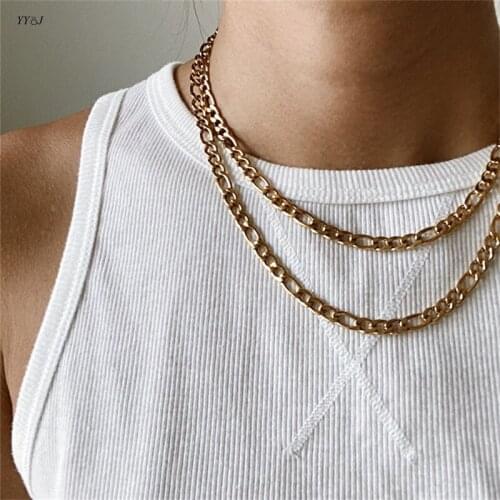 Figaro chain necklaces for women men stainless steel basic naked stackable necklaces minimalist punk wholesale items 2021