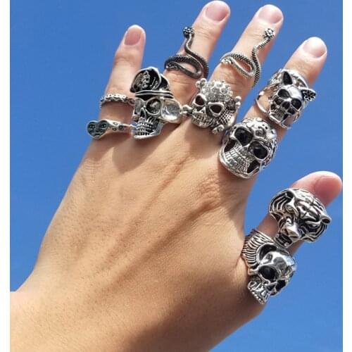 Snake open Ring Retro Punk Exaggerated Skeleton Shaped Temperament for male women statement Hip Hop gift Jewelry Free shipping