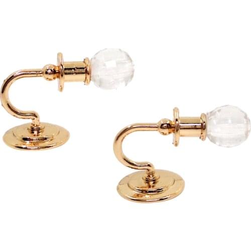 2pcs 1:12 Vintage LED Light Wall Lamp Model Lighting Dollhouse Miniatures Decor Accessories