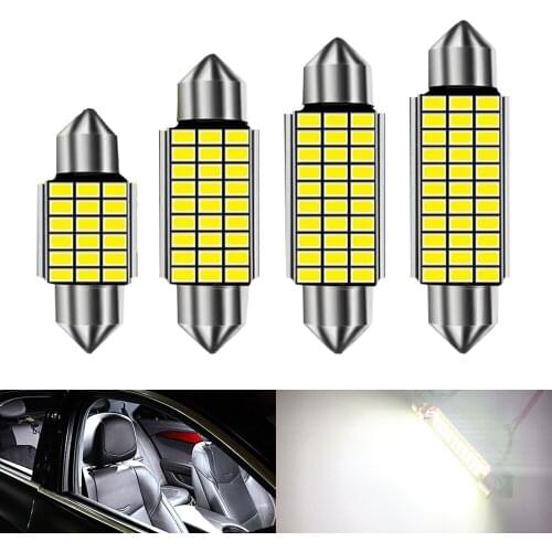 2PCS Festoon 31mm 36mm 39mm 41mm 3014 SMD Super Bright LED Bulb C5W C10W Car License Plate Light Auto Interior Reading Dome Lamp