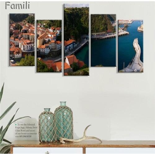 5Panel Spain Printed Canvas Painting Banknotes Wall Art Posters Unframed Modular Paintings Hot Cuadros Decor HD Wall Pictures F