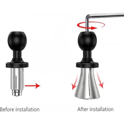 Aluminum Base Rubber Motorcycle Bike Mount Black Fork Stem Base with Ball Head