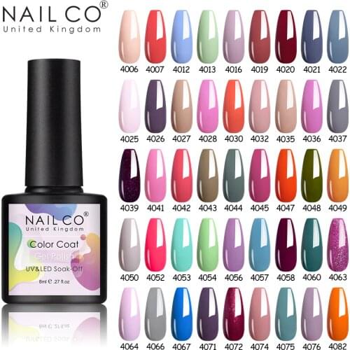 NAILCO Gel Nail Polish 8ml 81 Color UV Gel Varnish Soak Off LED&UV Nails Manicure Nail Art Varnishes Gel Lacquer Coat DIY Design
