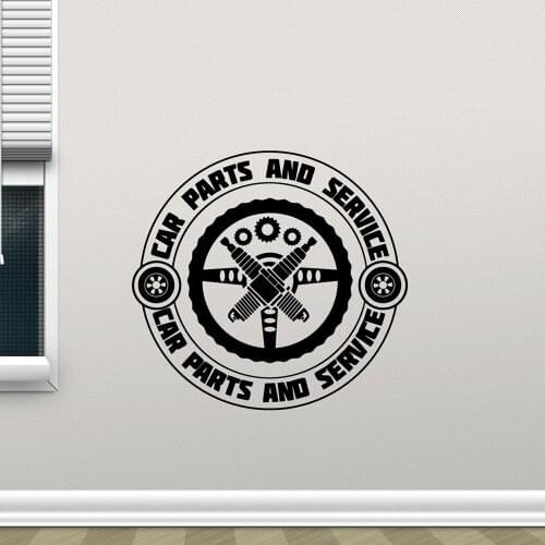 Auto Repair Wall Decals Car Parts Service Garage Shop Window Vinyl Sticker Man Cave Home Furnishing Decorative Wallpaper Z696