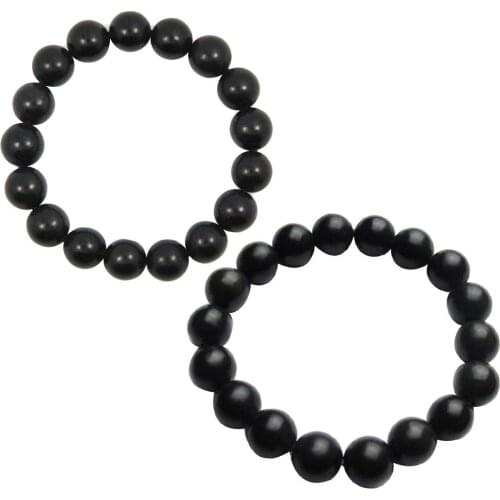 8/10mm Black Stone Beads Charm Bracelet Men Women Minimalist Bangle Luxury Jewelry Decor Accessory Valentines Day present