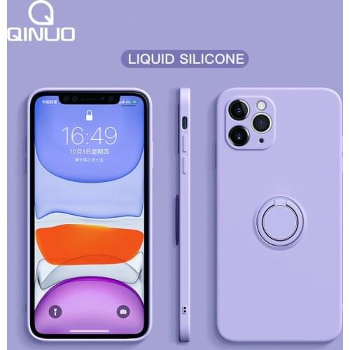 Magnetic Ring Holder Stand Case For iPhone 11 12 Pro Max 13 Mini XS X XR 6S 7 8 Plus SE 2020 Original Liquid Silicone Soft Cover