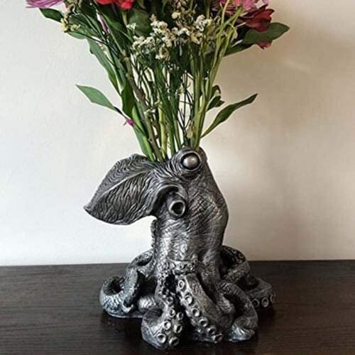 Flower Pot Unique Eye-catching Octopus Shape Resin Family Sculpture Vase Ornament for Garden durable and practical Flower vase