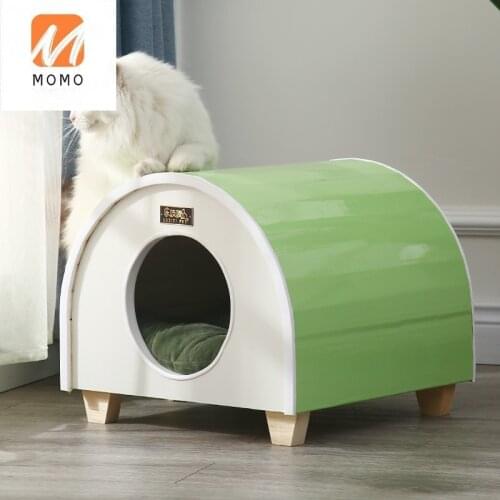Solid Wood Cat Nest Four Seasons Universal Closed Summer Deep Sleep Pet Cat Nest House Villa Cat House High Quality and Durable