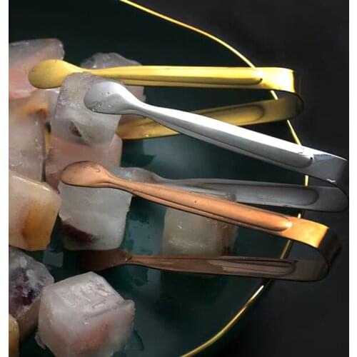 Ice Cube Tongs Mini Metal Kitchen Food Serving Tongs Clip Tea Party Bar Stainless Steel Ice Tongs Gold Sugar Kitchen Accessories