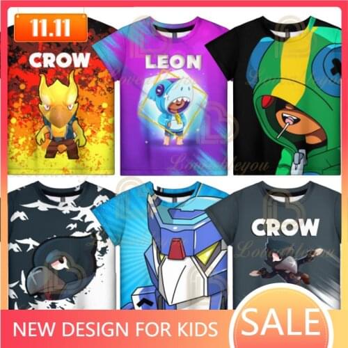 6 To 19 Years Kids Teen Clothes Leon Shirts Browlerss Cartoon T-shirt NITA Star, Shooting Game 3D T-shirt Boys Girls Tops