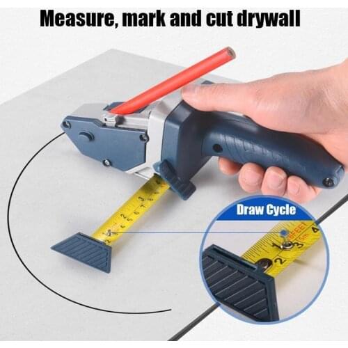 Plasterboard Cutter Tool Portable Woodworking Hand Push Automatic Cutting Ruler And Pencil Multi-Use Gypsum Board Cutting Tool