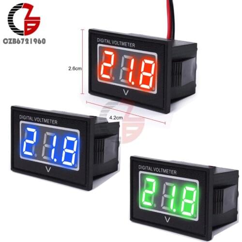 IP68 Waterproof LED Digital Voltmeter DC 2.5-30V Sports Car Motorcycle Electric Bicycle Voltage Tester Detector Monitor 5V 12V