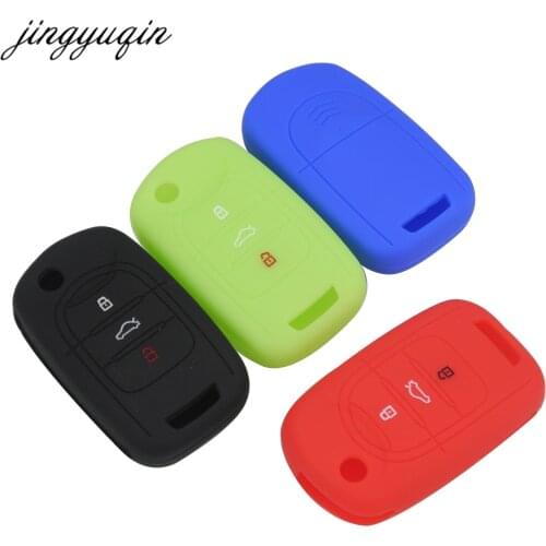 Jingyuqin 30pcs/lot Silicone Car Key Cover for SGMW Wuling HongGuang S Macro Light S1 Auto Flip Folding Key Case