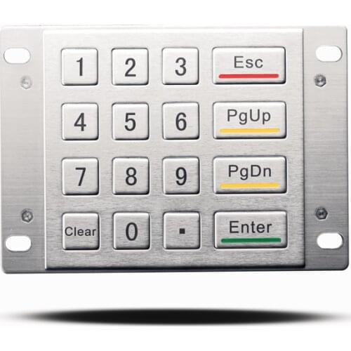 Access Control terminals 16 keys Compact Stainless Steel Waterproof Industrial Metal Rugged keypad